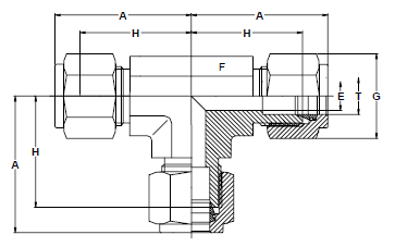 Stainless Steel Compression Tee Fittings